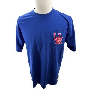 Mitchell & Ness Ole Miss Premium Pocket Tee College Vault Blue Mens Med NEW